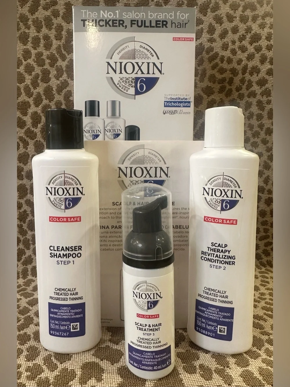 NIOXIN System 6 Kit~Shampoo+Conditioner Scalp Treatment~Color Safe~New In Box!